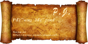 Pávay József névjegykártya