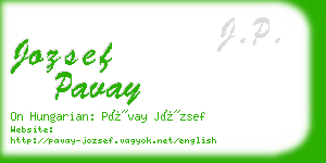 jozsef pavay business card